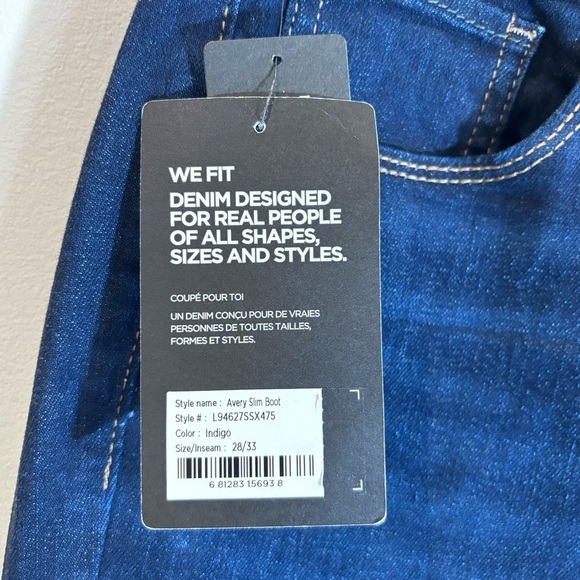 SILVER JEANS Sz 28 x 33 Avery Slim Boot Curvy Fit High Rise Dark Wash Jeans NEW - Picture 7 of 14
